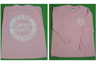 NEW! Long-sleeved Mystic Motto Shirt - $20.00 Light pink long-sleeved shirt with “Be Ye Kind, One to Another” design on back.