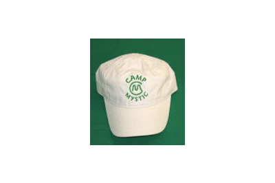 Mystic Ladies' Caps - $14.00 White cap with green “CM” embroidered design.  Choose pink or white.